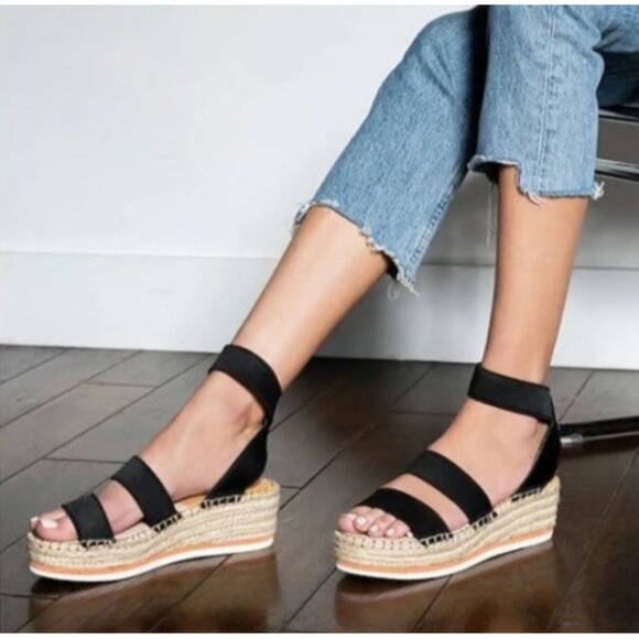 Dolce Vita Womens Sandals Lury Espadrille Wedge Strappy Preppy Black Sz 6.5 - Picture 11 of 11
